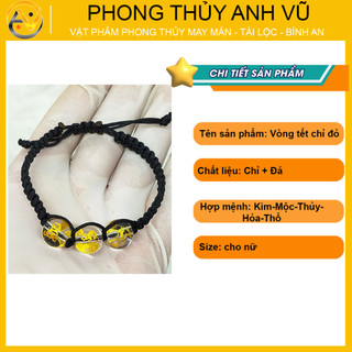 Vòng tết chỉ may mắn thân tý thìn - Vòng tam hợp quý nhân quý thần - Bảo hành 12 tháng