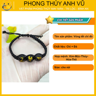 Vòng Tết Chỉ May Mắn Tam Hợp tỵ dậu sửu - Vòng tam hợp quý nhân tỵ dậu sửu - Bảo hành 12 tháng