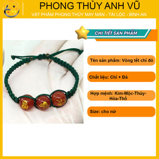Vòng chỉ may mắn thân tý thìn - Vòng tam hợp quý nhân quý thần - Bảo hành 12 tháng