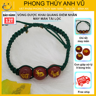Vòng tết chỉ may mắn - Vòng tay tam hợp quý nhân hợi mão mùi - Bảo hành 12 tháng