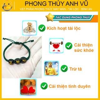 Vòng chỉ may mắn tam hợp tỵ dậu sửu - Vòng tay tam hợp quý nhân - Bảo hành 12 tháng