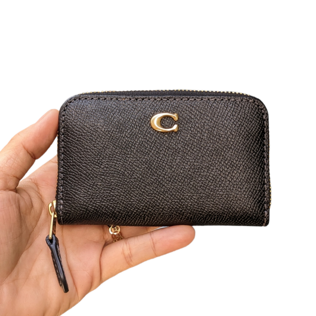 VÍ COACH SMALL ZIP AROUND CARD CASE WALLET Coach C6723 đen Shopee