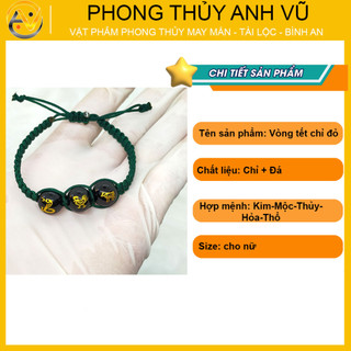 Vòng chỉ may mắn tam hợp tỵ dậu sửu - Vòng tay tam hợp quý nhân - Bảo hành 12 tháng