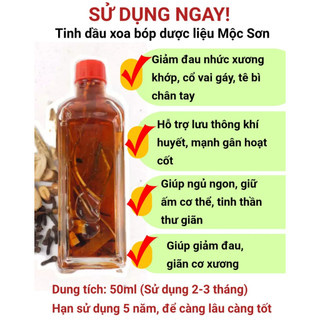 Combo 2 lọ tinh dầu xoa Mộc Sơn 50ml xoa bóp xương khớp, sản phẩm hợp tác xã dược liệu Trường Sơn