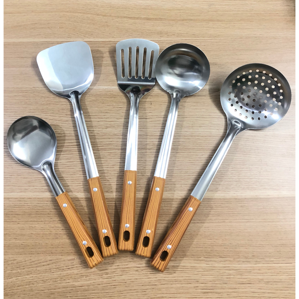 Vá canh inox sạn chiên xào mui múc canh xẻng chiên inox cao cấp cán ...