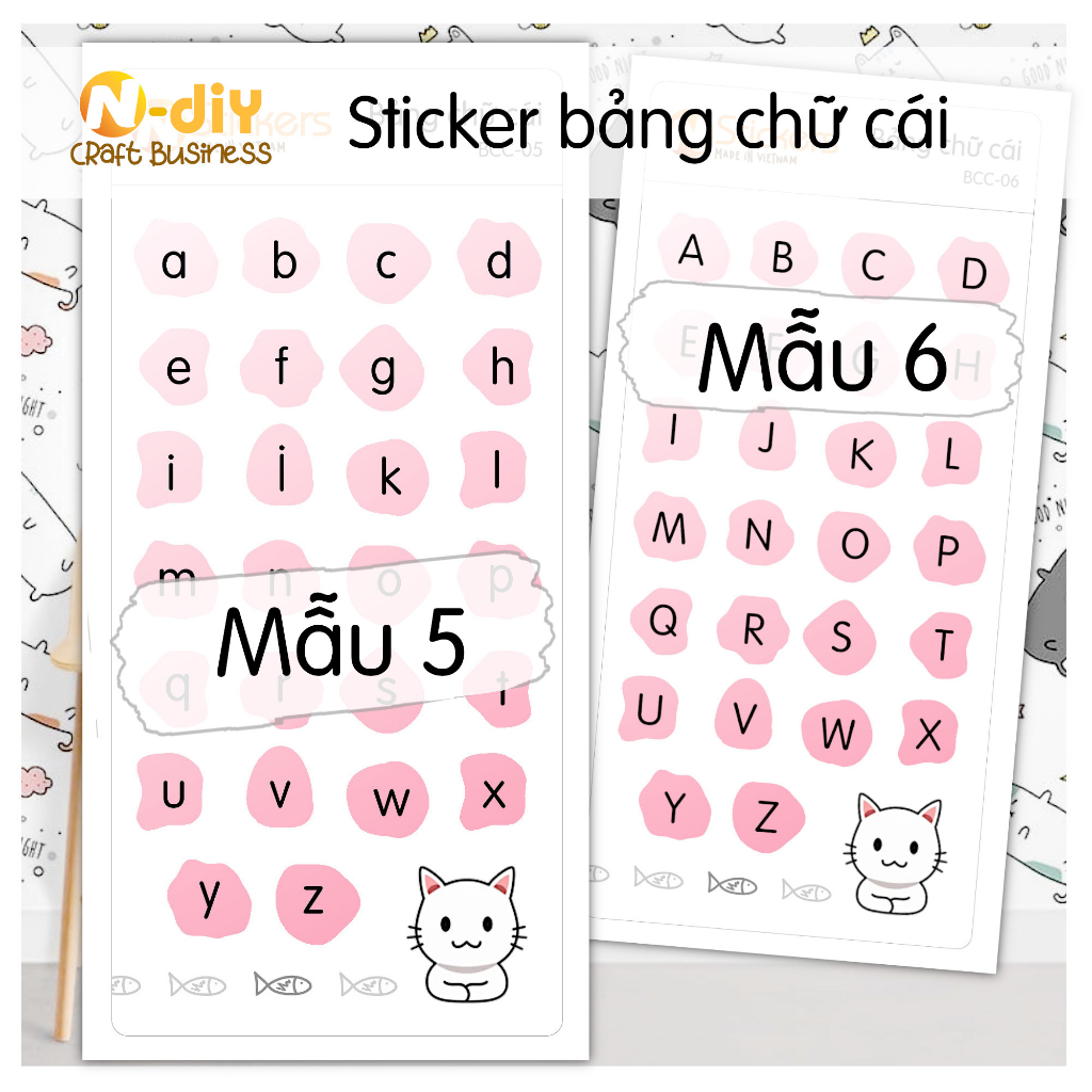 [N-diy] Sticker bảng chữ cái Alphabet mini | Shopee Việt Nam
