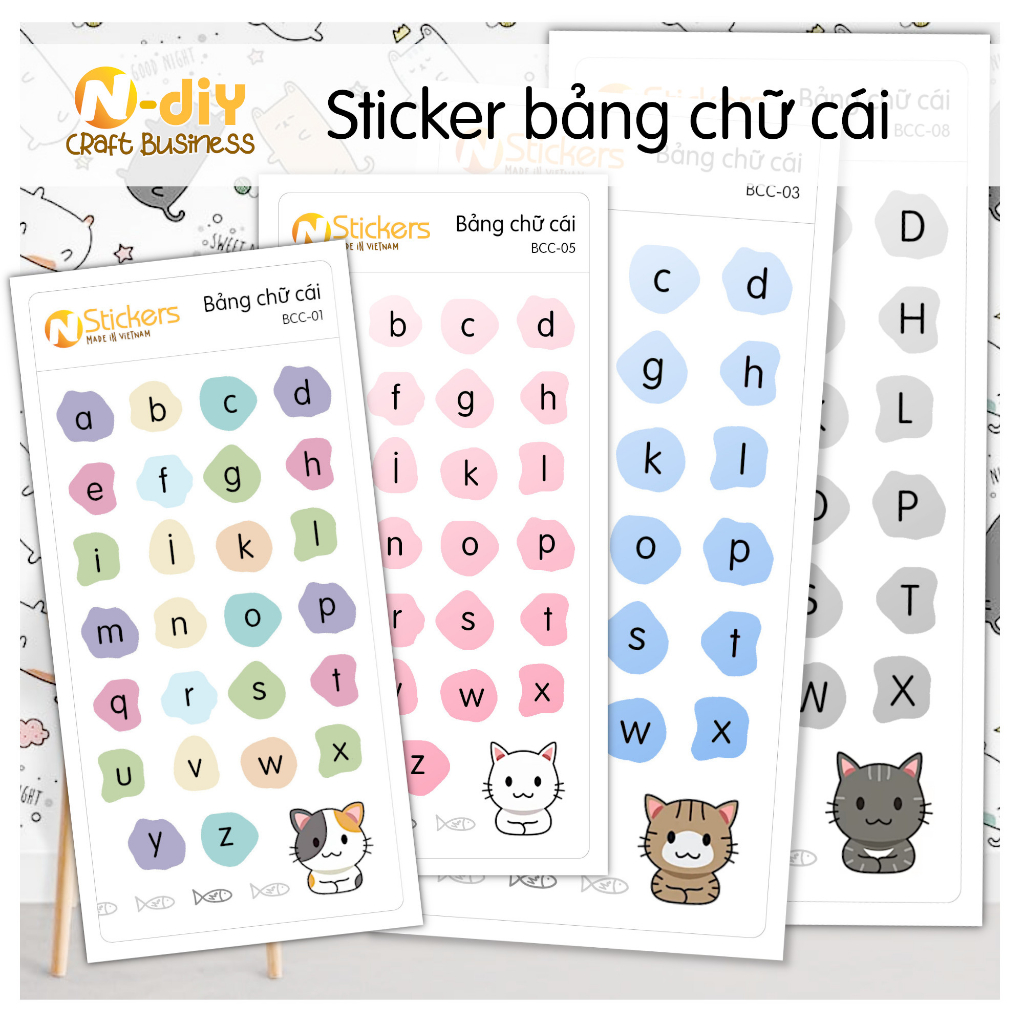[N-diy] Sticker bảng chữ cái Alphabet mini | Shopee Việt Nam