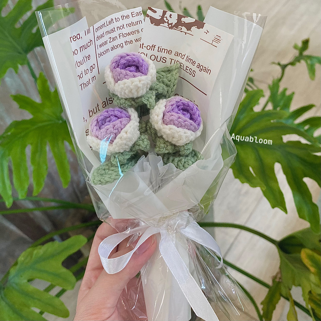 CÓ SẴN - Bó hoa hồng len mini handmade ( Bảng màu 1 ) | Shopee Việt Nam