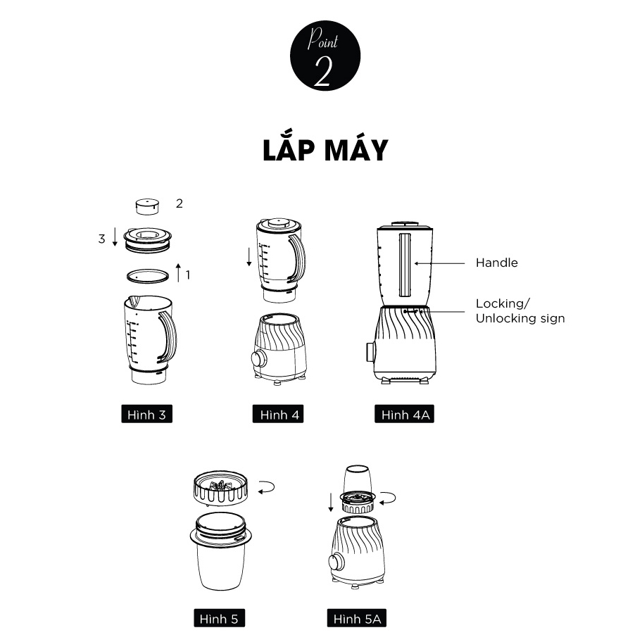 Máy xay sinh tố đa năng LocknLock dung tích 1.2L EJM462 , 3 cối xay, lưỡi dao thép không rỉ - K-MALL