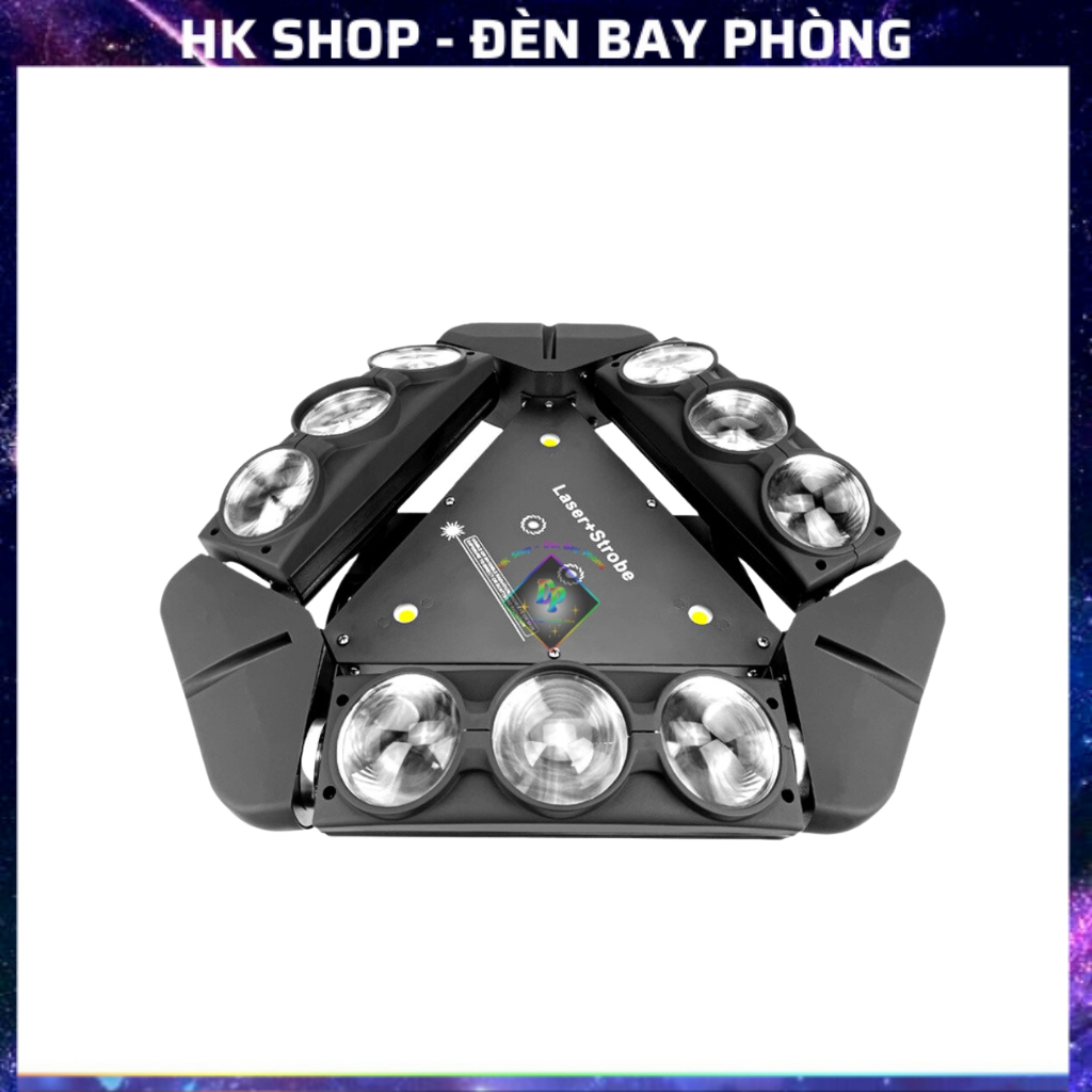 Đèn Sân Khấu Moving 9 Mắt Laser Cảm Biến âm Thanh chạy auto Dùng Cho Bar Pub Karaoke Vũ Trường Sân Khấu