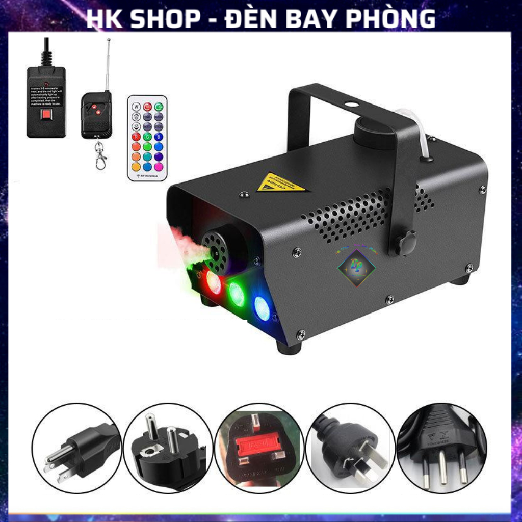 Máy Phun Khói Tạo Hiệu Ứng Sân Khấu 600W 3 Đèn LED RGB [Hàng Chính Hãng ]