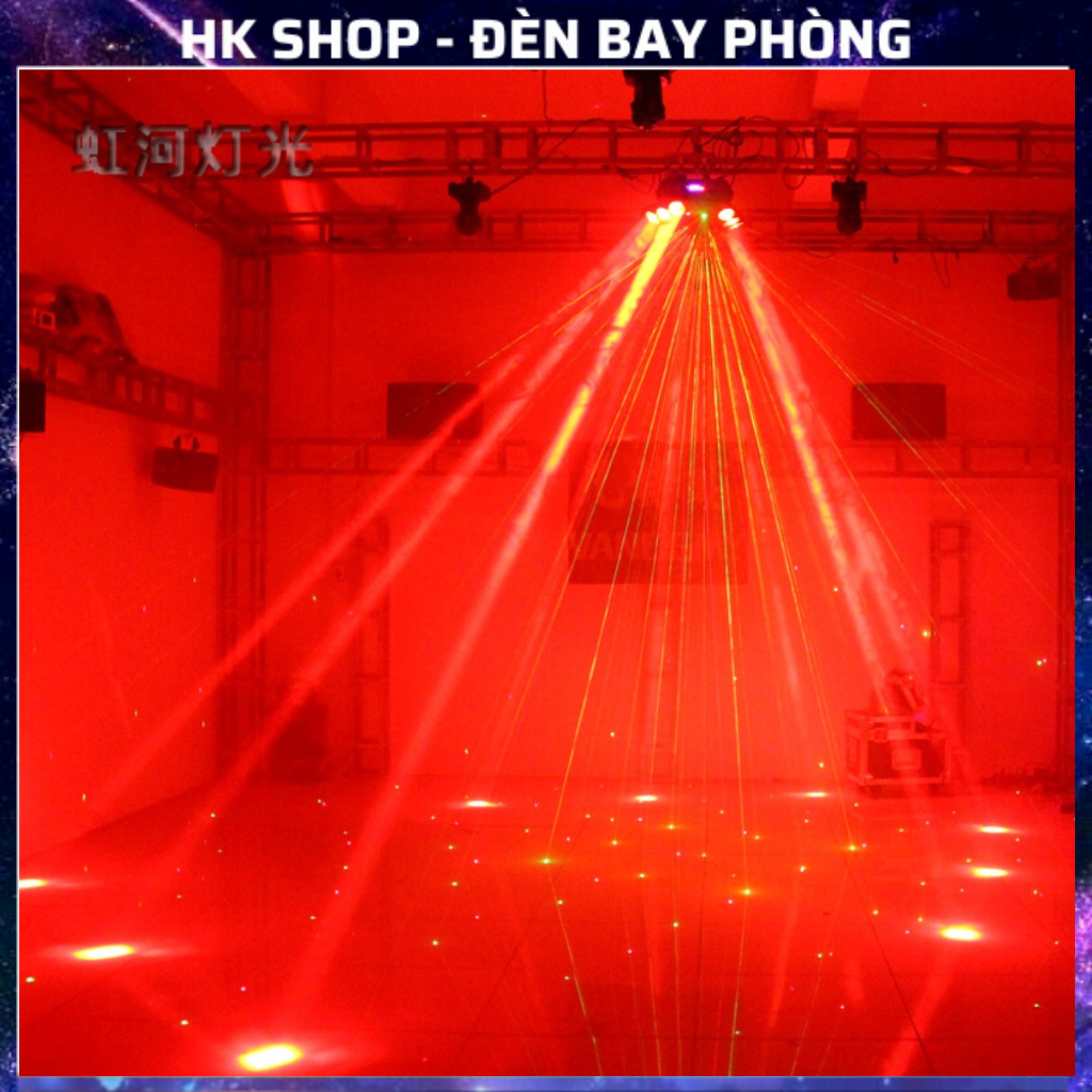 Đèn Sân Khấu Moving 9 Mắt Laser Cảm Biến âm Thanh chạy auto Dùng Cho Bar Pub Karaoke Vũ Trường Sân Khấu