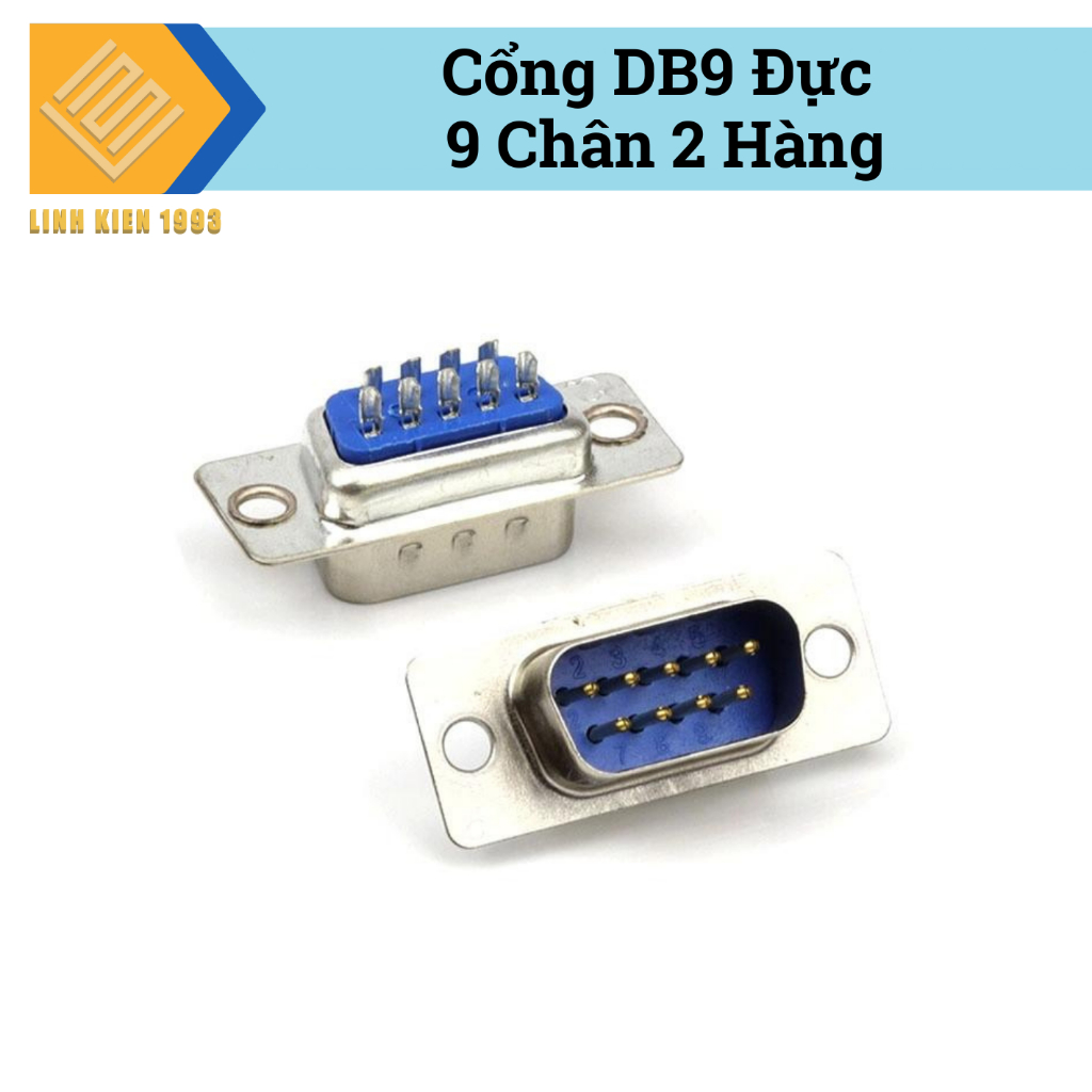 [ SET 2 CÁI ] Đầu DB9 đực 2 hàng chân hàn pcb chuẩn rs232 | Shopee Việt Nam