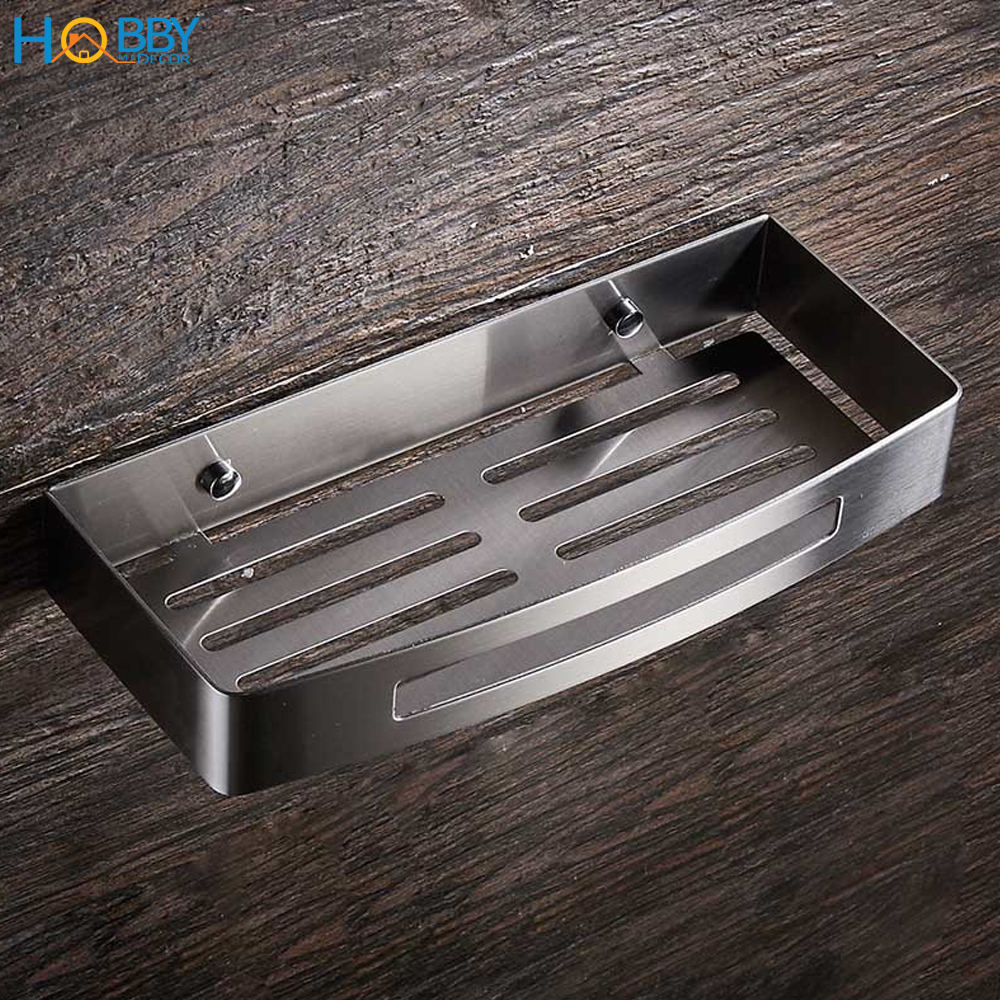 Kệ chữ nhật để đồ phòng tắm khoan tường inox 304 HOBBY home decor KCN2