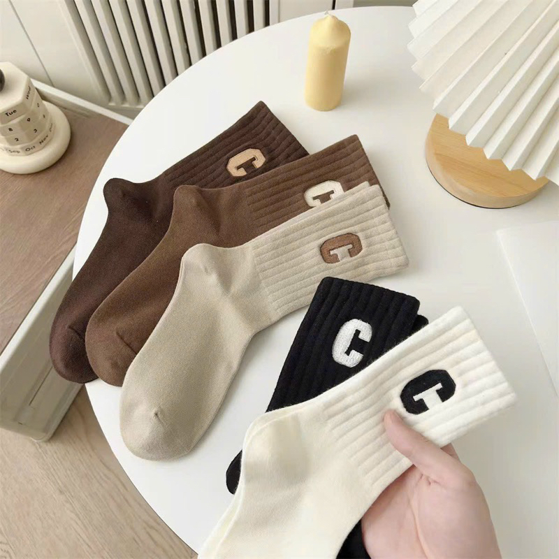 TÚI 10 ĐÔI TẤT CHỮ C CỔ CAO NAM NỮ