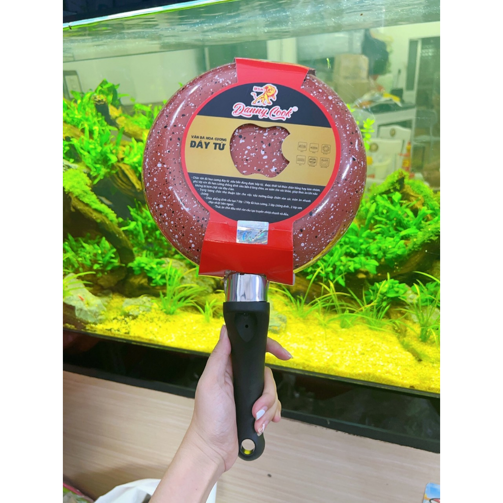 Chảo chống dính vân đá kim cương - chảo chống dính  size 16cm đến 32cm Cao Cấp sử dụng mọi loại bếp