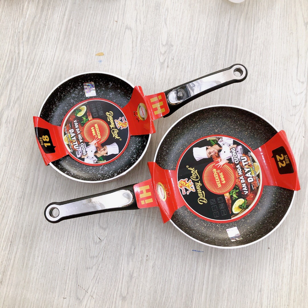 Chảo chống dính vân đá kim cương - chảo chống dính  size 16cm đến 32cm Cao Cấp sử dụng mọi loại bếp