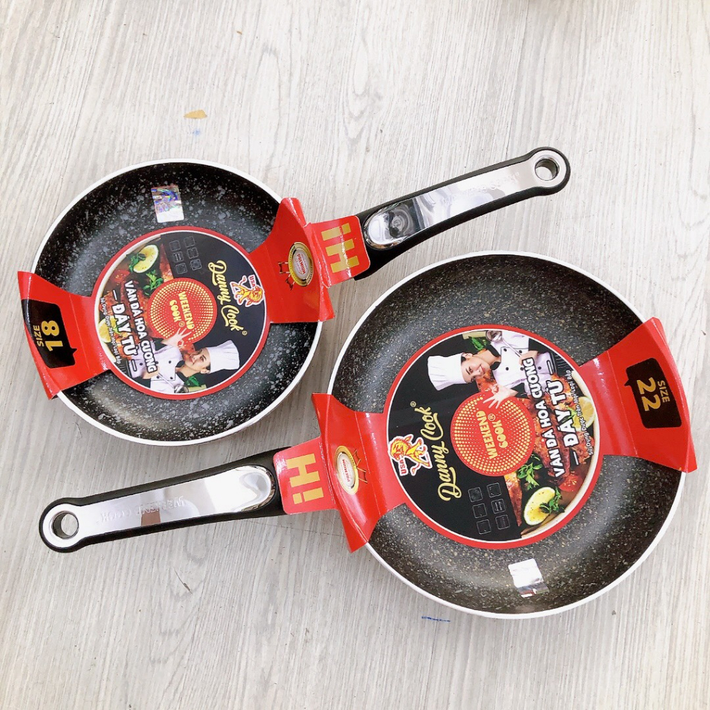 Chảo chống dính vân đá kim cương - chảo chống dính  size 16cm đến 32cm Cao Cấp sử dụng mọi loại bếp