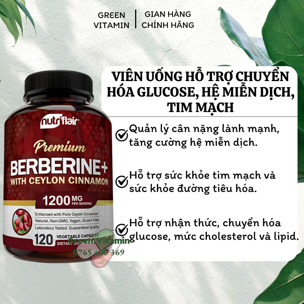 Berbérine Cannelle BioPerine Glucose Santé Cardio