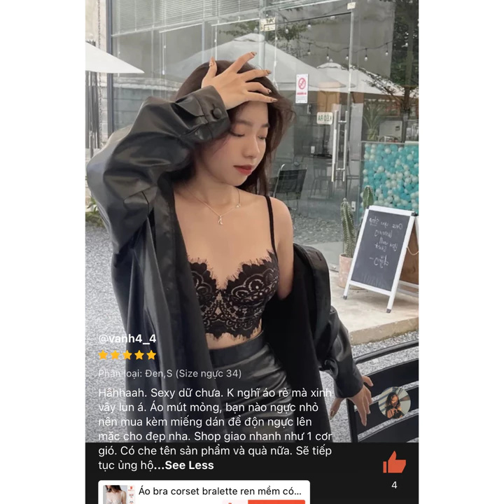 Áo bra corset bralette ren mềm có gọng mút sexy sang chảnh 329