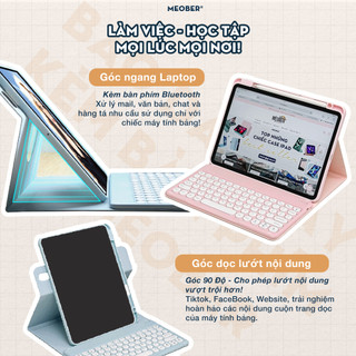 Bao da i Pad Xoay kèm bàn phím - Case Keyboard 360 by Meober dành cho Gen 8/9/10 Air4/5/6 Pro11