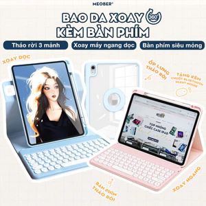 Bao da i Pad Xoay kèm bàn phím - Case Keyboard 360 by Meober dành cho Gen 8/9/10 Air4/5/6 Pro11