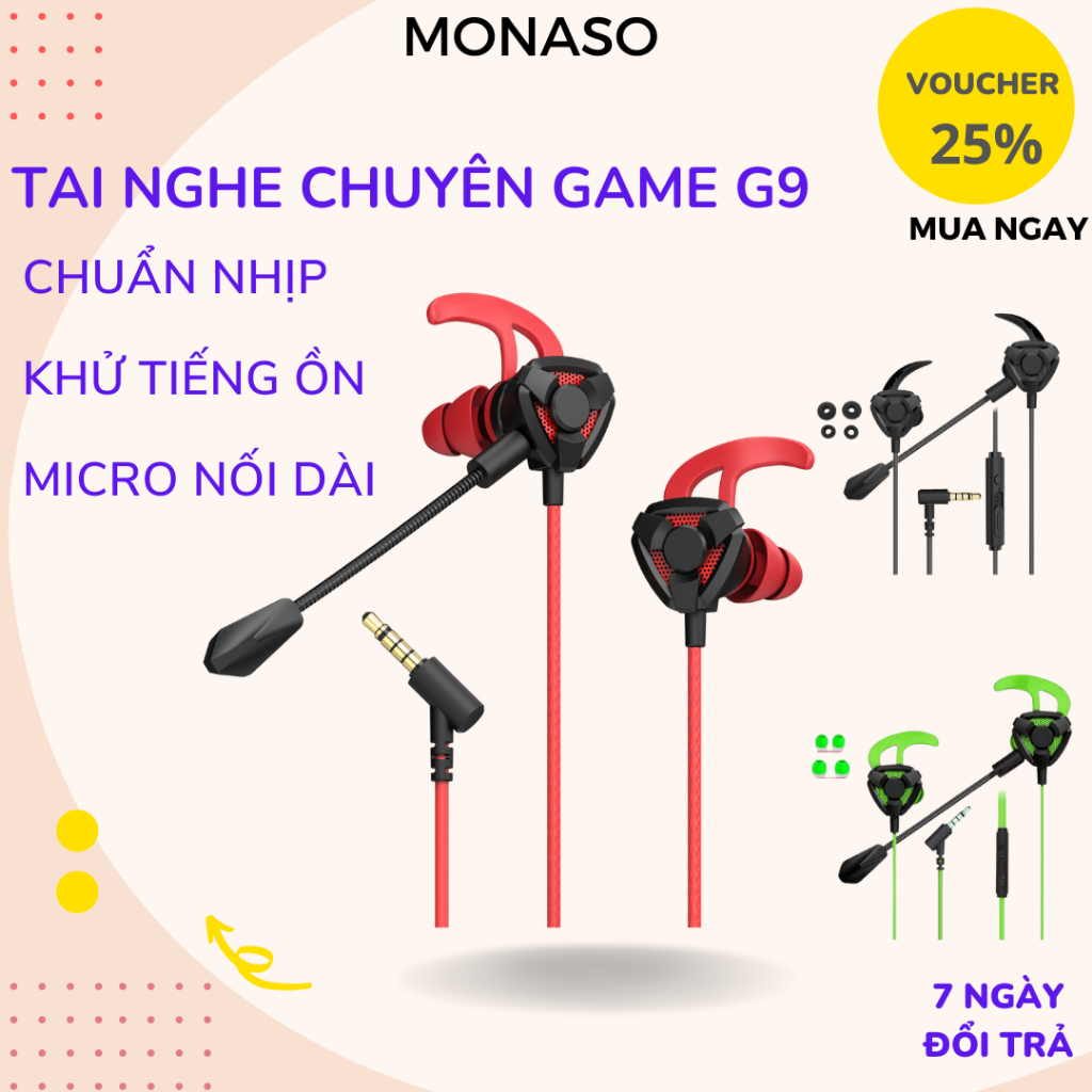 Tai nghe gaming có mic rời cho điện thoại máy tính G9 PUBG mobile micro ...