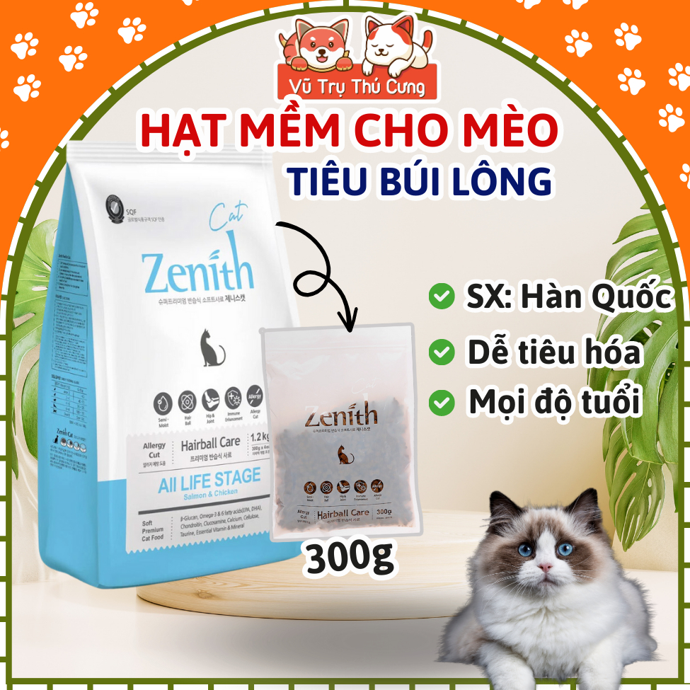 Hạt Mềm Zenith Hairball Tiêu Búi Lông Cho Mèo 300g