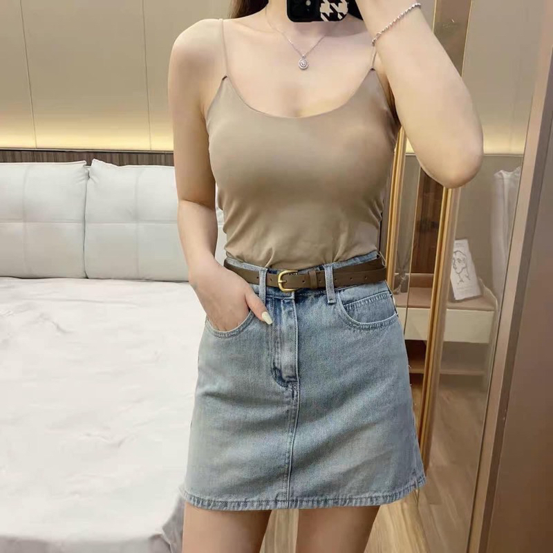 ÁO BRA 2 DÂY THUN LẠNH, DÁNG DÀI ĐỆM LIỀN 2328
