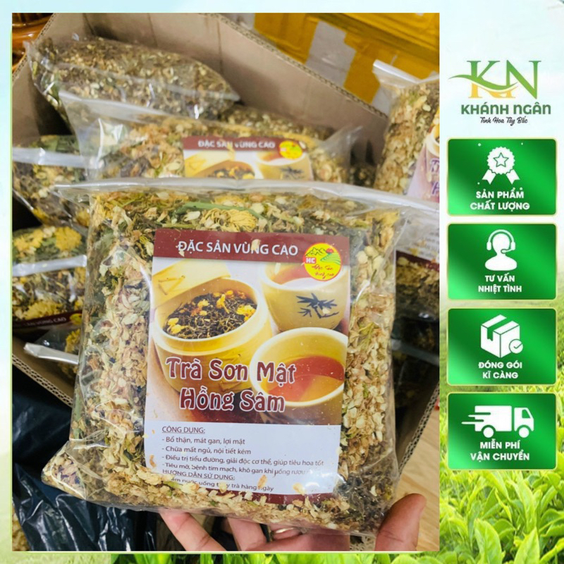 Trà Sơn Mật Hồng Sâm Hoa Nhài Cỏ Ngọt – Thơm Mát Ngọt Thanh – Thảo Mộc Giải Nhiệt, Ngủ Ngon – Loại Đặc Biệt 1Kg