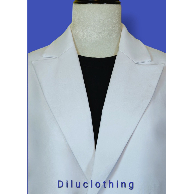 Áo blazer nữ [MAY THEO SỐ ĐO] - áo khoác vest - chất liệu cao cấp, 2 lớp-lót lụa, màu trắng tuyết