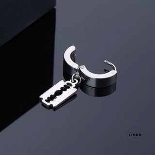 Bông tai Lưỡi Lam Unisex LINDO (1 Chiếc) Bông Tai TiTan Không Đen, Không Gỉ Phong Cách Hàn Quốc