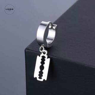 Bông tai Lưỡi Lam Unisex LINDO (1 Chiếc) Bông Tai TiTan Không Đen, Không Gỉ Phong Cách Hàn Quốc