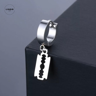 Bông tai Lưỡi Lam Unisex LINDO (1 Chiếc) Bông Tai TiTan Không Đen, Không Gỉ Phong Cách Hàn Quốc