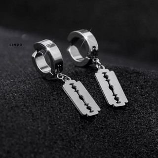 Bông tai Lưỡi Lam Unisex LINDO (1 Chiếc) Bông Tai TiTan Không Đen, Không Gỉ Phong Cách Hàn Quốc