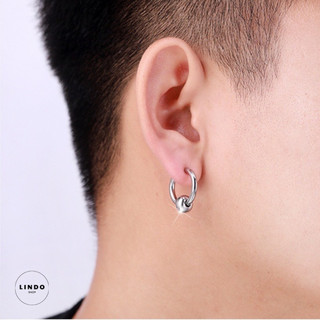 C0119 Bông tai Unisex LINDO (1 Chiếc) Bông Tai TiTan Không Đen, Không Gỉ Phong Cách Hàn Quốc Thích Hợp Đeo Nhiều Dịp