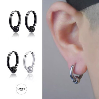 Bông tai Unisex LINDO (1 Chiếc) Bông Tai TiTan Không Đen, Không Gỉ Phong Cách Hàn Quốc