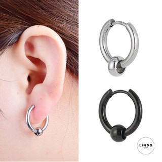 Bông tai Unisex LINDO (1 Chiếc) Bông Tai TiTan Không Đen, Không Gỉ Phong Cách Hàn Quốc