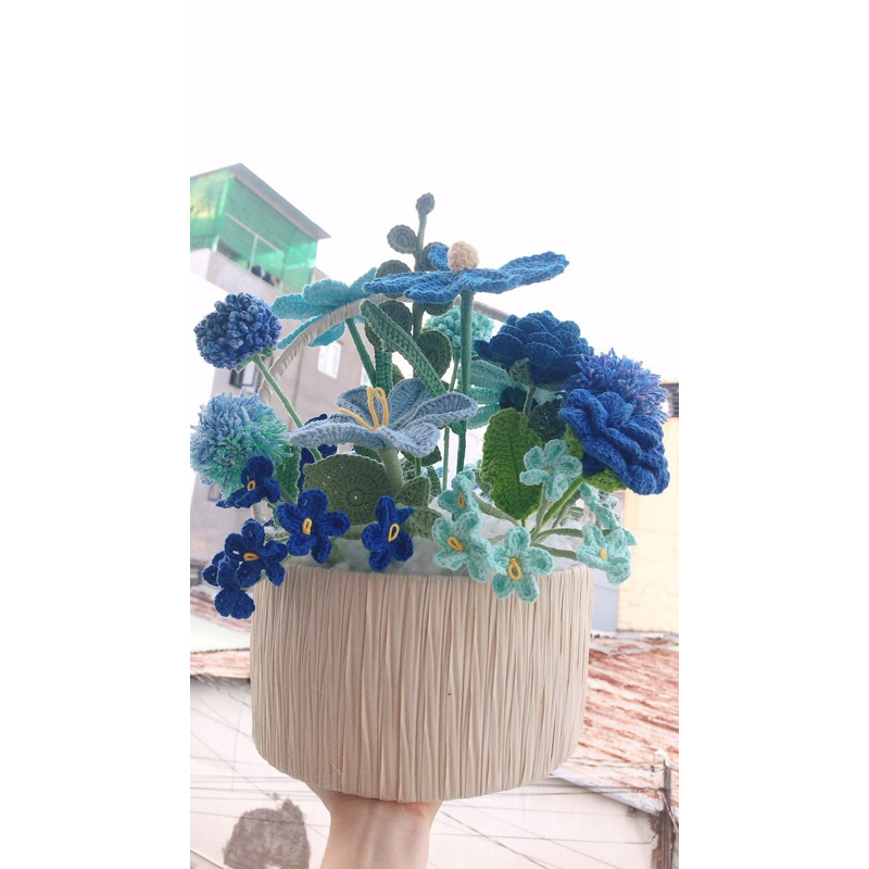 Giỏ hoa len handmade | Shopee Việt Nam