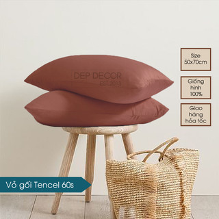 Vỏ gối nằm lụa Tencel 60s bảng màu trơn mới 50x70cm mềm mịn thoáng khí Đẹp Decor