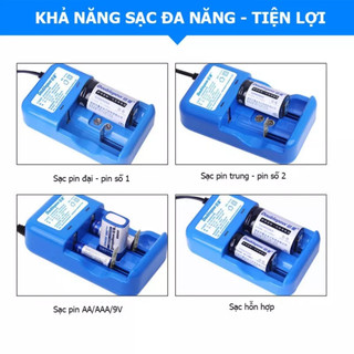 Bộ sạc pin đại , pin tiểu, pin 9v Doublepow đa năng thông minh tự điều chỉnh dòng sạc ngắt khi đầy hàng cao câp