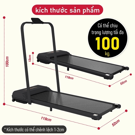 Ảnh BG - (Có Điều Khiển Remote) Máy chạy bộ trong nhà máy đi bộ băng chạy chống rung EVA 4
