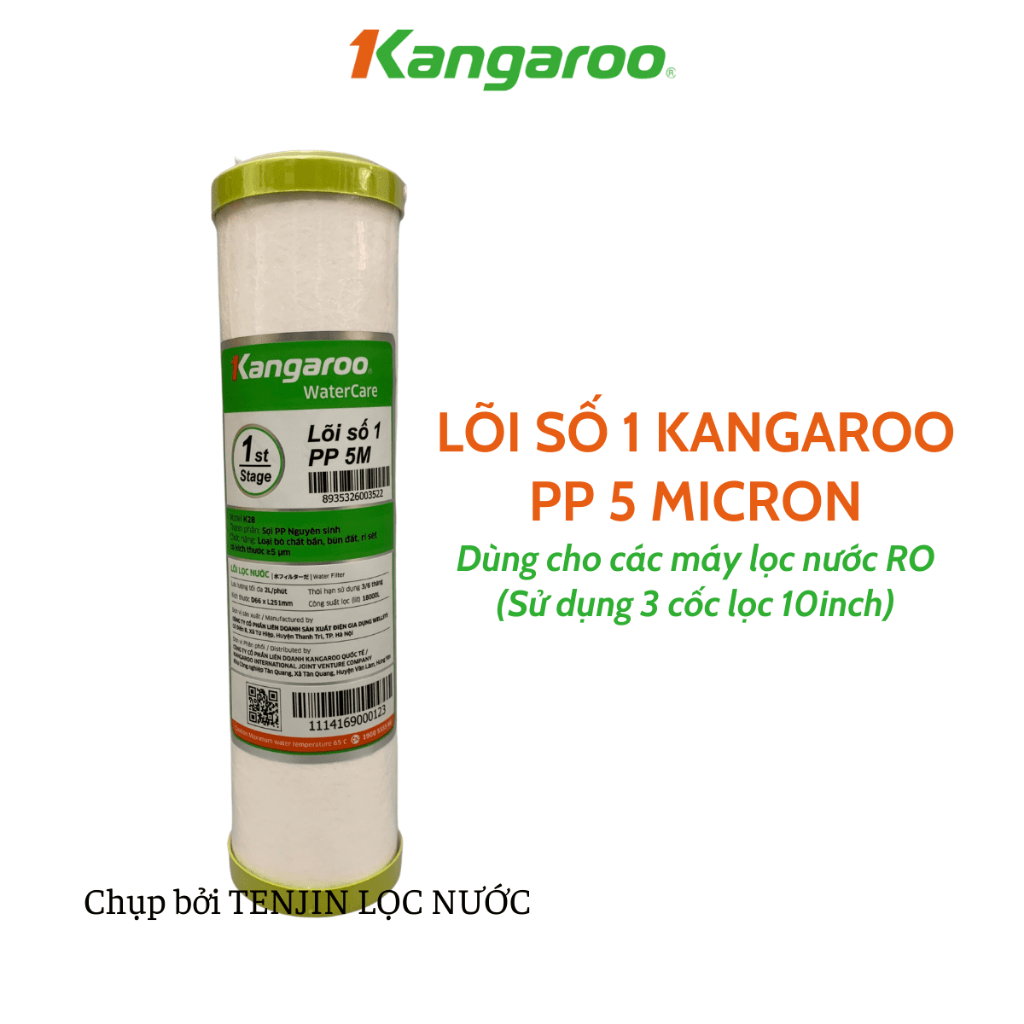 Lõi Lọc Thô Số 1 Kangaroo PP 5 Micron Chính Hãng Dành Cho Máy Lọc Nước RO