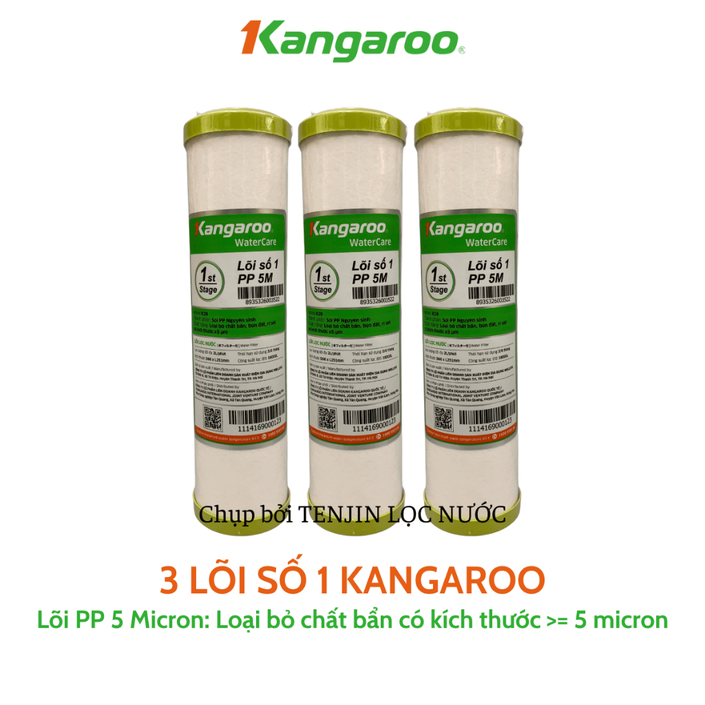 [Mã INBAU15 giảm 15K đơn 99K] Combo 3 Lõi Số 1 Extra (KHÔNG PHẢI COMBO 123) PP 5 Micron Kangaroo Chính Hãng