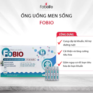 Ống Uống Men Vi Sinh FoBio Fobe Hỗ Trợ Bổ Sung Lợi Khuẩn, Giảm Rối Loạn Tiêu Hoá N1 - Hộp 20 Ống