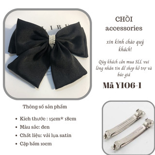 Cặp tóc nơ lụa cặp tóc nữ tính phối hạt trai Chồi accessories phong cách thời trang Hàn Quốc - Y106