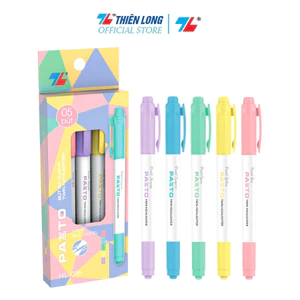 Bút dạ quang màu Pastel Thiên Long Pazto HL-016 - Bút dạ quang rửa được - Không để lại vết