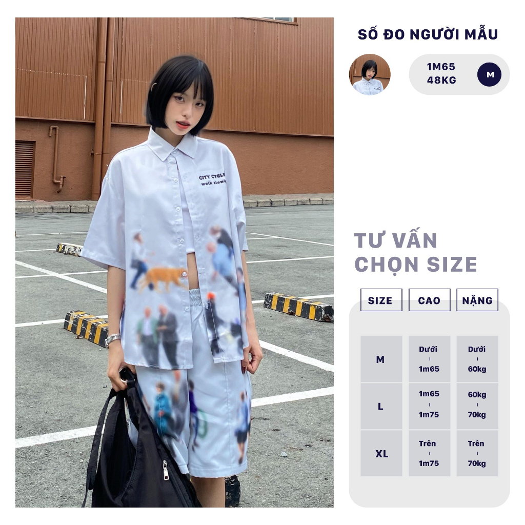 Quần Short Walking Slowly City Cycle Vải TC dệt chéo form rộng oversize unisex