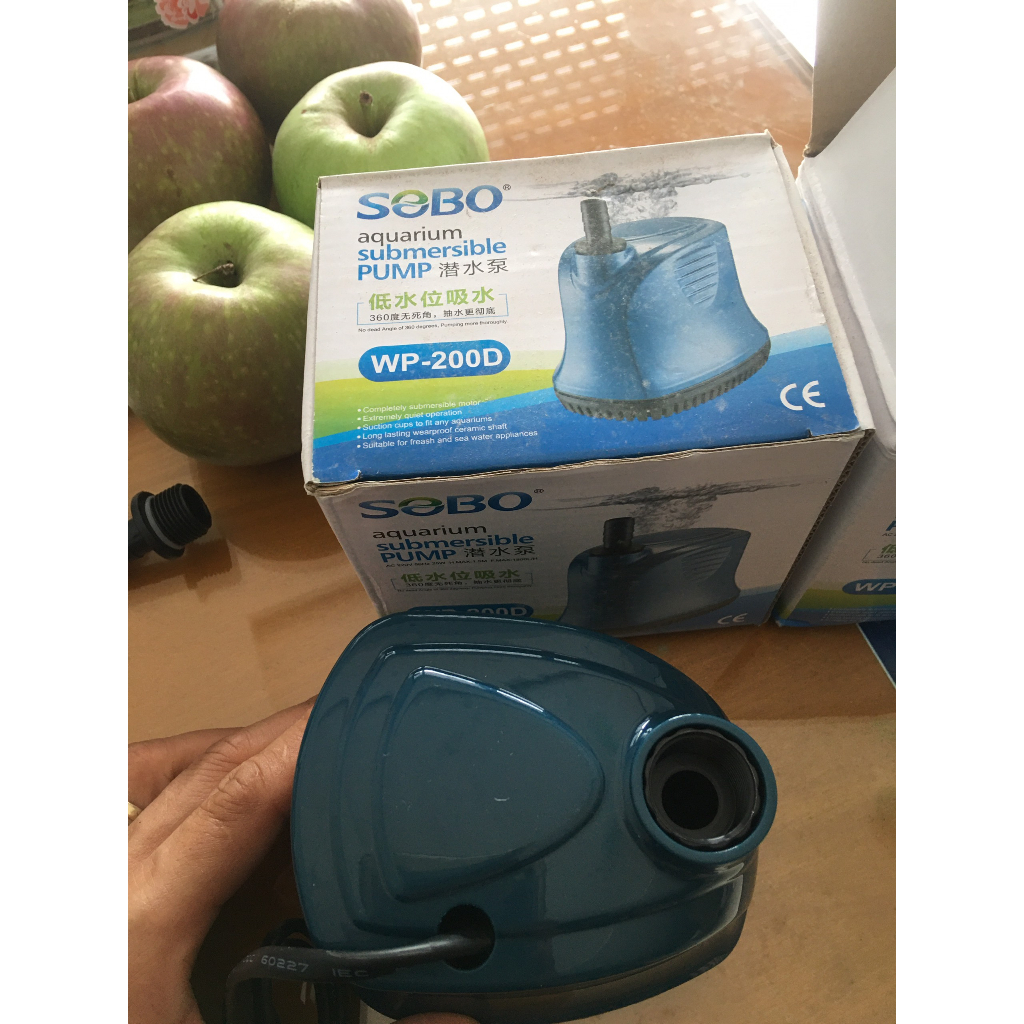 Bơm chìm SOBO WP 200D,Bơm hút đsý,hút cặn bẩn 360độ dùng cho bể cá cảnh,