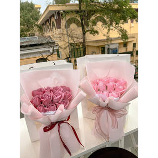 Bó Hoa Sáp 12 Bông Bánh Bèo( Tặng Túi , Thiệp , Đèn)